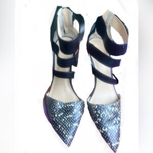 Women's caged strappy  Pointed-Toe Heels
